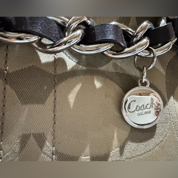 Coach Tan and Brown Signature Shoulder Bag - Picture 3 of 11